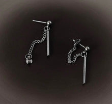 Load image into Gallery viewer, Surgical Stainless Steel 3cm Rectangle Charm Short Chain Earrings
