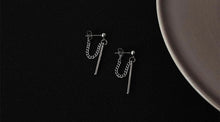 Load image into Gallery viewer, Surgical Stainless Steel 3cm Rectangle Charm Short Chain Earrings
