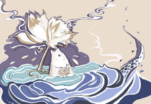 이미지를 갤러리 뷰어에 로드 , 실제 인쇄 고급 질감 무광택 종이 중국 이야기 물고기와 꽃 디지털 ​​인쇄 13x9인치 유리 프레임 없음 프레임 없음
